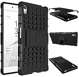 Sony Xperia Z5 Case, SsHhUu Tough Heavy Duty Shock Proof Defender Cover Dual Layer Armor Combo Protective Hard Case Cover for Sony Xperia Z5 5.2 Inch (Black)