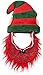 Friends Forever Elf Hat with Beard Red Costume for Pet Dog Wig Festival Party Fancy Hair Cat Clothes Lion Mane