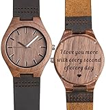 Engraved Wooden Watch for My Husband Man Son Dad Boyfriend Fiance Personalized Groomsmen Watches Custom Son Graduation from Mom, Dad Anniversary Wood Watch for Men