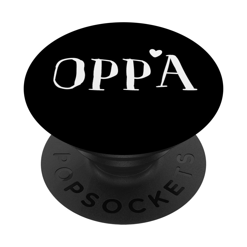 Kpop Phone Oppa Korean Love Heart K-pop Merch Black PopSockets Adhesive PopGrip