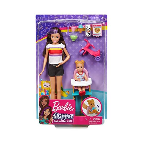 Barbie GHV87 - Skipper Babysitters Inc. Füttern Spielset mit Skipper-Puppe, Kleinkind und Zubehör, Spielzeug ab 3 Jahren – Bild 7
