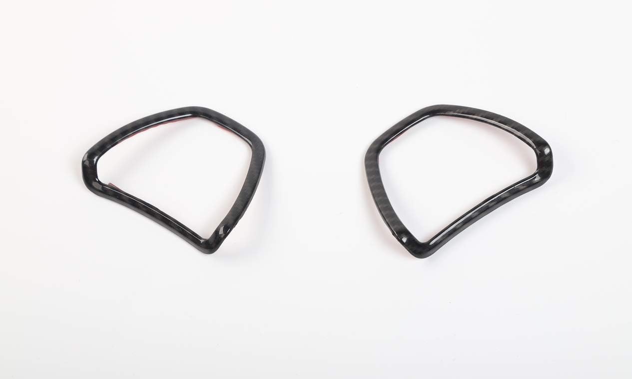 hors Dashboard Left and Right Buttons Ring Frame Cover Trim Shell ABS Wear Resisting Scratch Protection Device Nissan Patrol 2017+ (Carbon Fiber S6036)