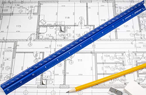 Architectural Scale Ruler 12" - Professional Grade Triangle Metal Design - Aluminum Imperial Laser Etched Scales - for Architects, Drafting, Blueprints, Engineering - Makes A Great Gift for Architect - Thumbnail 4