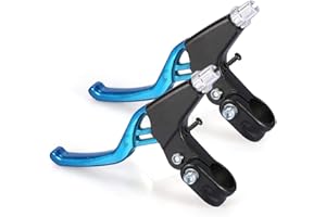 Bike Brake Lever, Brake Clutch Levers, Aluminium Mountain Bike Bicycle Cycling Brake Level Handles Lever Set(1 Pair) (Blue)