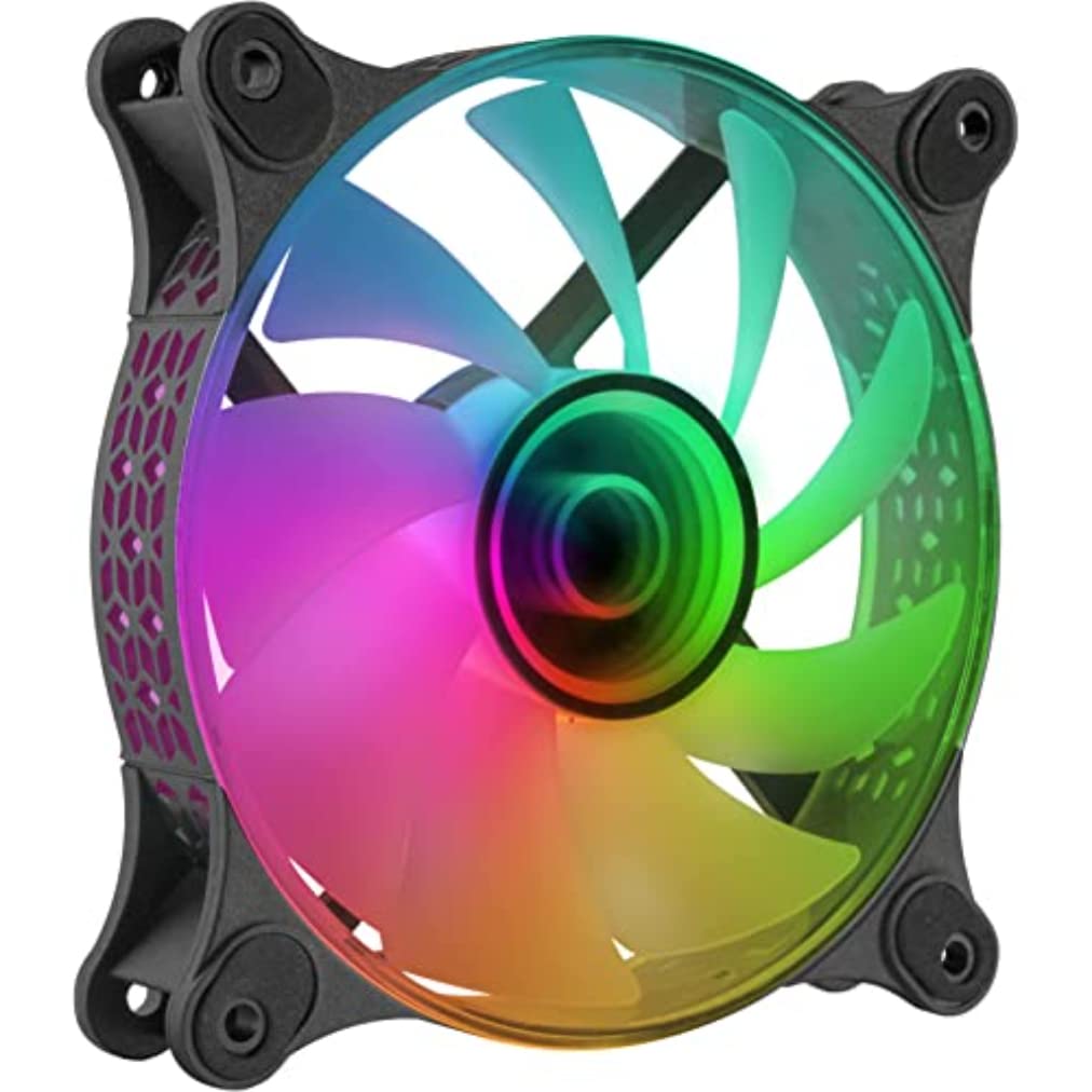 Mars Gaming MF-3D Black, ARGB Fan 360° 12cm, 3D Infinity Mirror, Anti-vibration System, Ultra-quiet, Full Compatibility — image 1