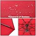 SUPERJARE 10 Ft Offset Hanging Umbrella, Crank Lift & 5 Lock Positions, 360° Rotation, Outdoor Patio Cantilever with Tilt Canopy - Red