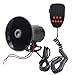 GAMPRO Car Siren Speaker, 12V 50W 7 Tones Sound Electronic Vehicle Horn with Mic PA System, Black ABS Housing, Compatible with Truck, Van