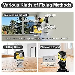 WETOLS 12 Lines Laser Level, 3x360° 3D Green Cross