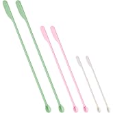 Cosmetic Spatula Set, 6 Pack Silicone Bottle and Jar Scrapers, Multicolor | For Beauty and Skincare, Bottles and Jars, and Ev