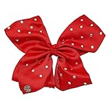 JoJo Siwa Large Cheer Hair Bow (Red w/Clear Rhinestones)
