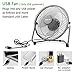 OPOLAR 9 Inch USB Fan, USB Powered Desk Fan (No Battery), Enhanced Airflow, Lower Noise, Two Speeds, Perfect Personal Cooling Fan for Home Office Desk-Gray