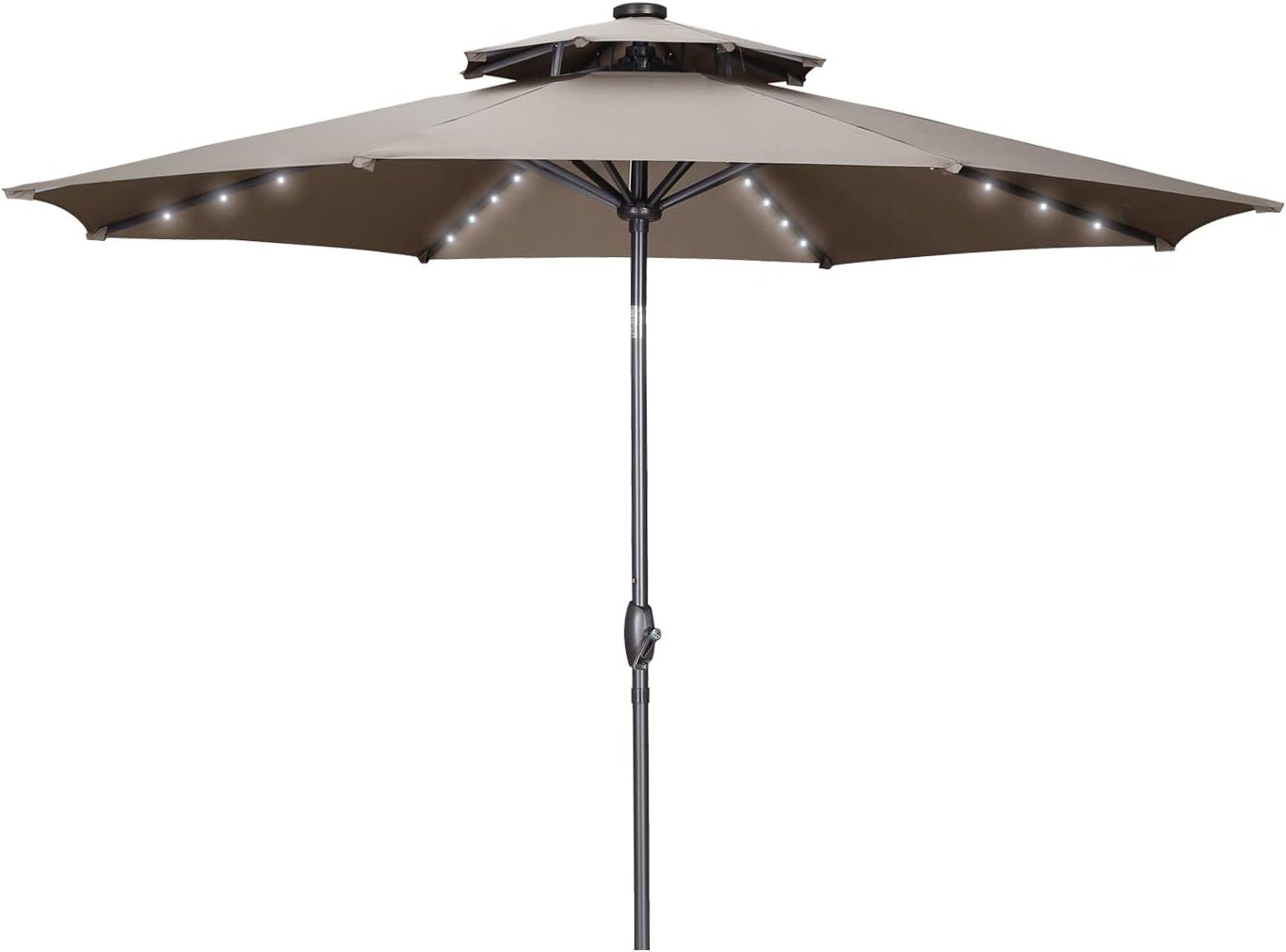Amazon Com Outdoor Basic 2 Tiers Vented 10ft Patio Umbrella Lights Market Table Umbrella Offset Tilt With Crank Handle Coffee Garden Outdoor