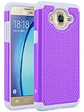 Galaxy On5 Case, LK [Shock Absorption] Drop Protection Hybrid Dual Layer Armor Defender Protective Case Cover for Samsung Galaxy On5 (Violet)