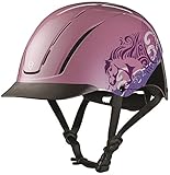 TROXEL Childrens Spirit Safety Horse Riding Helmet ? Low Profile Western Adjustable ? All Styles (Pink Dreamscape, XS)