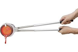 GongYi (5kg-6kg) Stainless Steel Clay Graphite Crucible Tongs Heavy Duty Clamp Pliers Holder for Metal Refining Casting Pouring Copper Gold Silver Melting Furnace Foundry Smelting Tool 26"