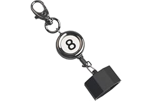 LAKE OF FIRE Billiard Chalk Holder，Pool Chalk Holder with Retractable Key Ring Black