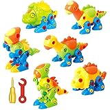 Dinosaur Toys Take Apart Toys With Tools (218 pieces) - Pack of 6 Dinosaurs - Construction Engineering STEM Learning Toy Building Play Set - Toy for Boys &amp; Girls Age 3 - 12 years old