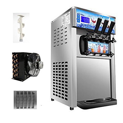 zinnor Ice Cream Machine, Commercial Soft Ice Cream Making Machine 1200W 3 Flavors 110V 18L/H Ice Cream Maker Frozen Drink Maker USA Shipping