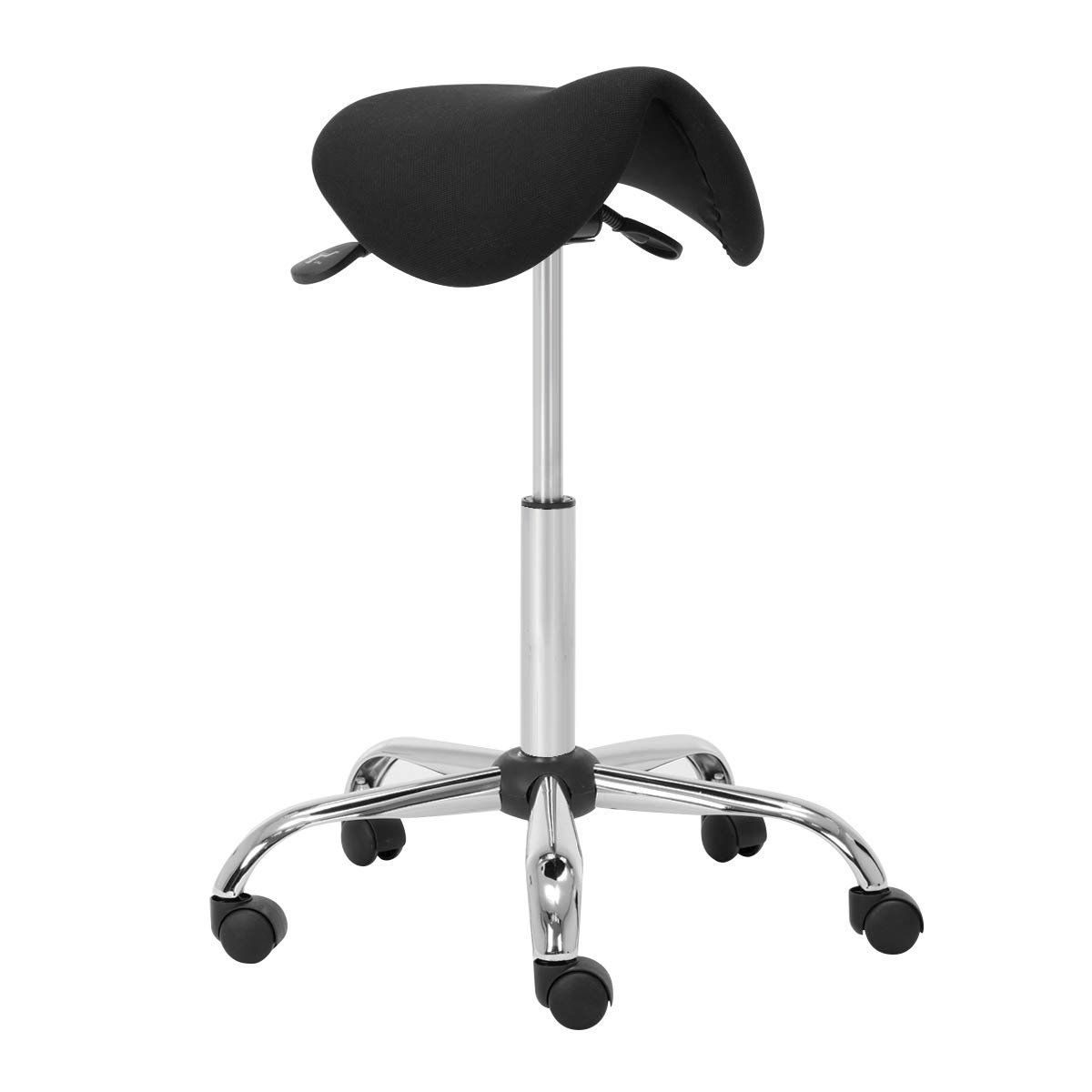 Hair Salon Barber Saddle Stool, 61.579cm Height Adjustable Beauty Makeup Manicure Cosmetics