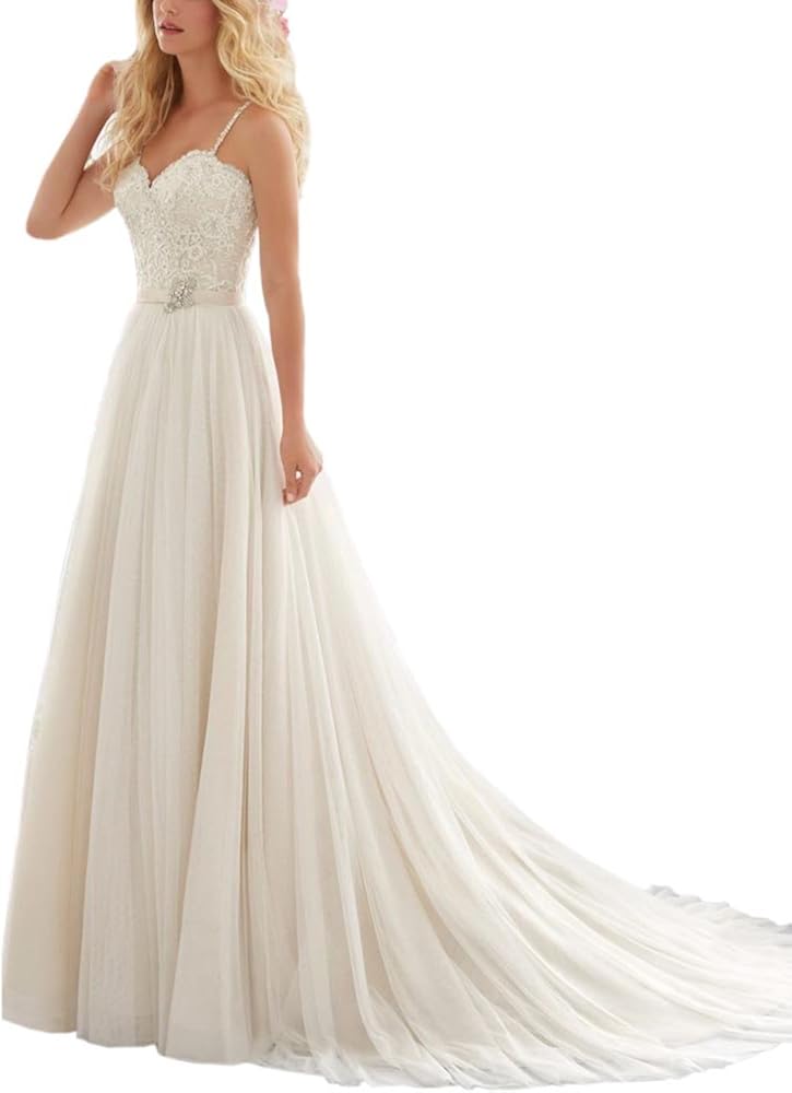 AbaoWedding Women�s Sweetheart Pleats Lace Satin Long