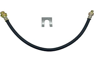 18 Inch Upgraded Universal Rubber Brake Hose - Flexible Brake Line, 3/8" - 24 Male to 3/8" - 24 Female, Sturdy, Easy to Insta