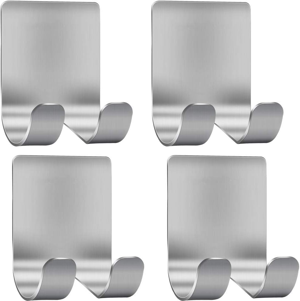 Razor Holder Shaver Hook Hanger Stand(2 Pack) Self Adhesive Stainless Steel Heavy Duty Utility Storage Hook,Shower Hook for Razor,Bathroom Kitchen Organizer for Plug Robe Towel Loofah Bathrobe Coat: Home & Kitchen