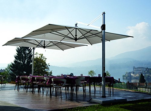 Fim Rodi Retractable Sonnenschirm 3x4 Rahmen Aluminium in anthrazitgrauem, Acryl Stoff Farbe Ecru mit Basis (Fliesen… – Bild 3
