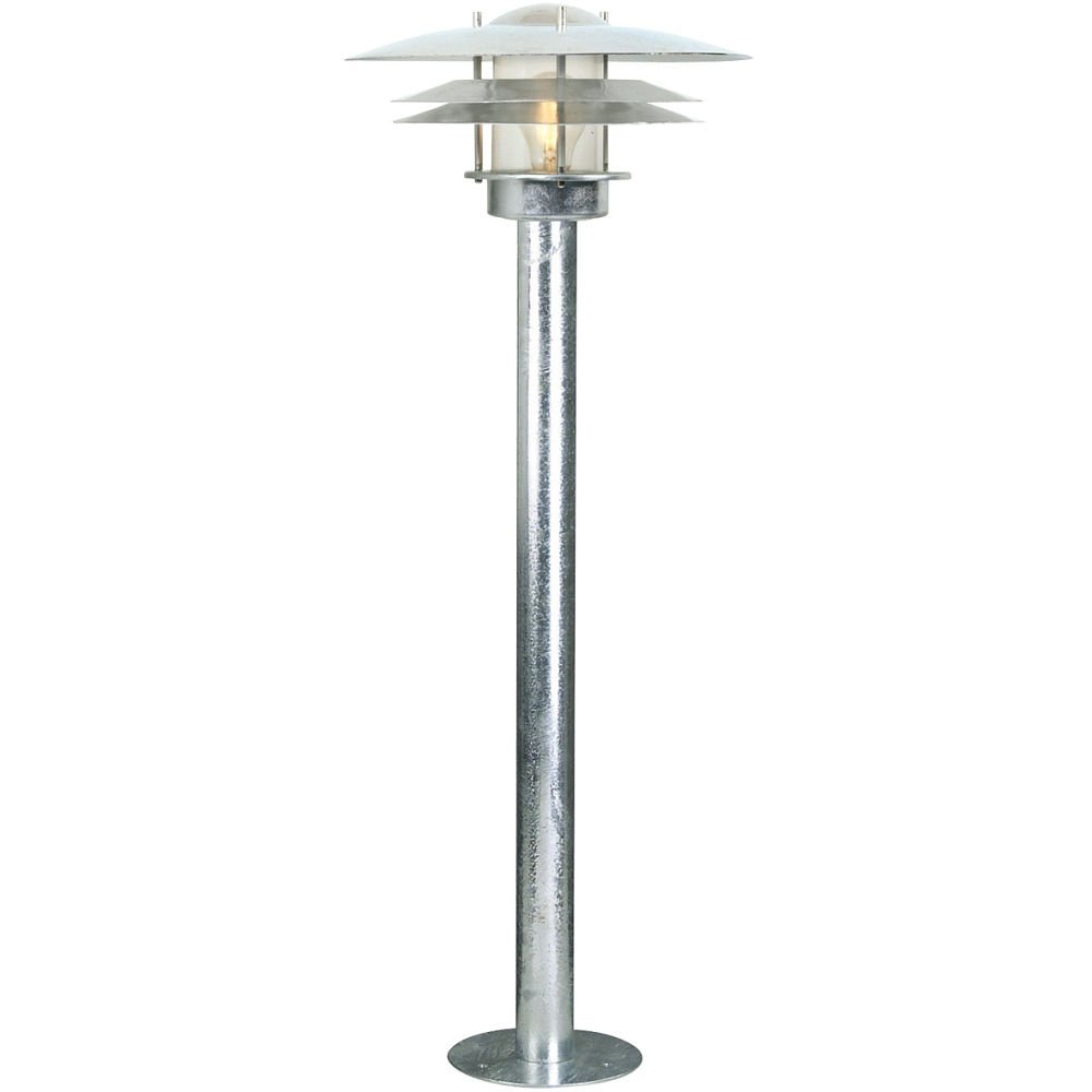 Nordlux Amalienborg Outdoor Garden Post/Bollard Light Silver Silver, E27 60W Mains Powered-Porch, Patio, Garden, Garage, or Entrance. IP54, Class 2 (Double Insulated)