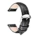 SONGDU Quick Release Leather Watch Band, Full Grain Genuine Leather Replacement Watch Strap with Stainless Metal Buckle Clasp 16mm, 18mm, 20mm, 22mm, 24mm（24mm Black）