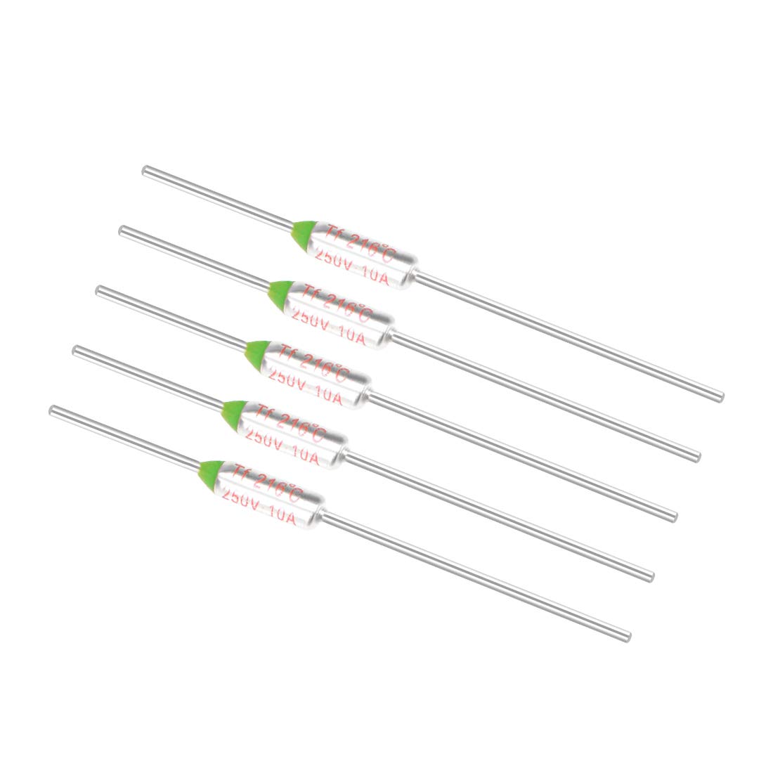 sourcing map Thermal Fuse 250V 10A TF 216 Celsius Degree Temperature Electrical Circuit Cutoff 5pcs