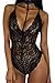 Sexy Lingerie Lace Floral Sheer Underwear Choker Bodysuit Babydoll Nightwear