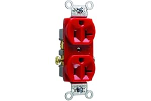 Legrand Pass & Seymour CR20RED 20 Amp Commercial Specification Grade Duplex Receptacle Outlet, Side Wire, Red (1 Count)