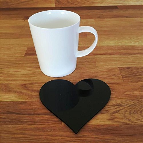 Super Cool Creations Coasters - Heart Shaped - Black - 8 Set