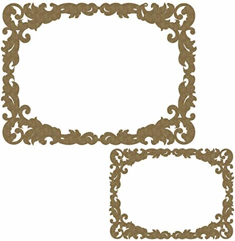 Fancy Scrapbook Rectangle Frame - Laser Cut Chipboard - 2 Piece Set