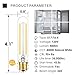Hizashi 4W LED T6.5 Tubular Filament Bulb E17 Intermediate Base Dimmable 4.7'' Length 40W Equivalent Light Bulb 4000K Cool White 90+ CRI for Exit Sign Light, Refrigerator, Freezer, UL Listed - 4 Pack