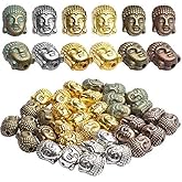 36pcs 6 Colors Buddha Head Alloy Charm Connector Loose Spacer for DIY Bracelet Necklace Jewelry Making and Crafting