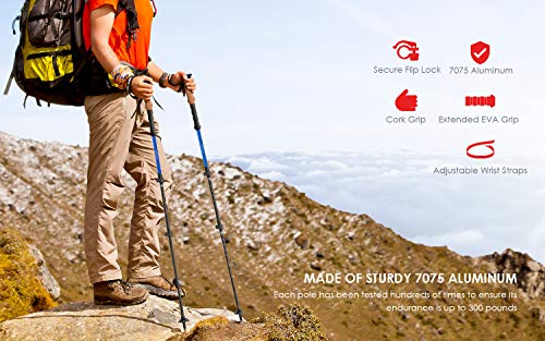 image for ieGeek Trekking Poles - Lightweight Adjustable Hiking Walking Sticks f
