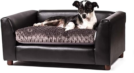 Amazon Com Keet Fluffly Deluxe Pet Bed Sofa Charcoal Medium