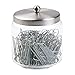 iDesign Forma Glass Bathroom Vanity Glass Apothecary Jar with Lid for Cotton Balls, Swabs, Cosmetic Pads, Candy, 3.5