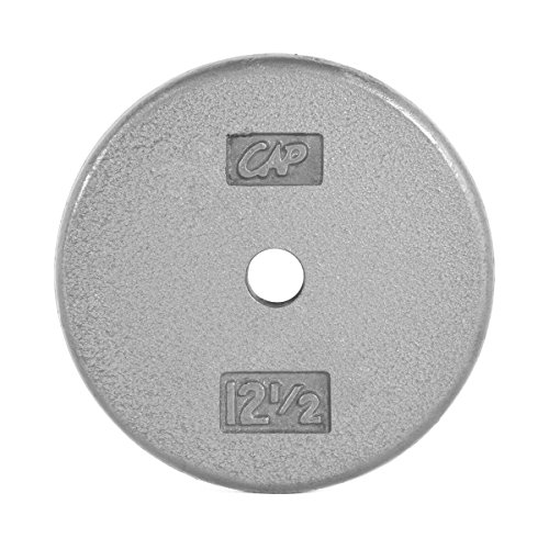 Cap barbell standard free weight plate, 1-inch, 12.5-pound, gray