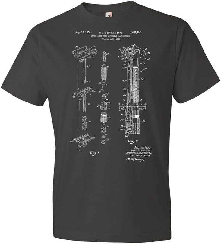 Gillette Fatboy Safety Razor Patent T-Shirt, Barber Gift, Bathroom Tee