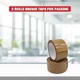 1ABOVE Brown Packing Tape 3 Rolls 48mm x 66m 54 micron Heavy Duty view 2