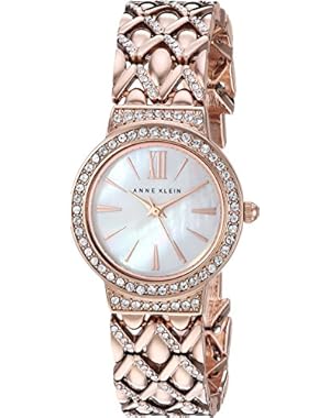 Women's AK/1994MPRG Swarovski Crystal Accented Rose Gold-Tone Bracelet Watch