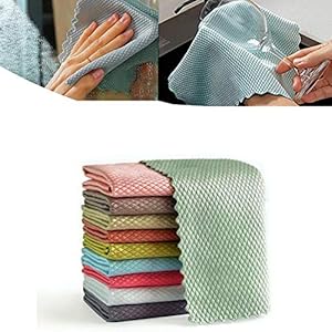 5/10 stks Glasveegdoeken Visschubben Designdoek Stofreinigingsdoek Water, Microfiber Polijstdoek, voor het reinigen van…