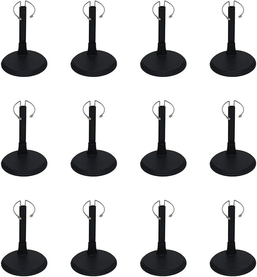 Wide Waist Action Figure Display Stands 1/6 Action Figure Doll 12 Pieces Set Metal Doll with Plastic Base