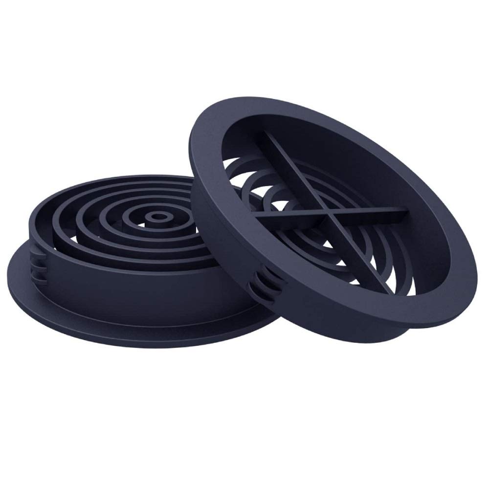 50 x 70mm Blue/Black Plastic Round Soffit Air Vents/Upvc Push in Roof Disc/Fascia