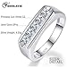 BONLAVIE 925 Sterling Silver Princess Cut Cubic Zirconia CZ Wedding Band Ring for Mens Womens Size 6-12