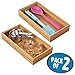 mDesign Wooden Bamboo Drawer Organizer - 12