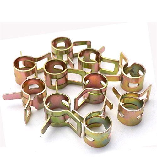Yunshuo 50 Pieces Motorcycle Scooter Car Vehicle ATV Go Kart Fuel Line Hose Tubing Water Pipe Air Tube Spring Clips Clamps 5/6/7/8/9m (50pcs 9mm)