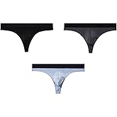 BY.ECG Men's Thongs Low-Rise Summer Cool Soft Modal Small Pouch Workout 3 Pack